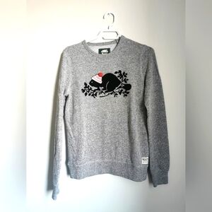(3/$12) - Roots Women Crewneck Sweater. Medium. Salt and Pepper.